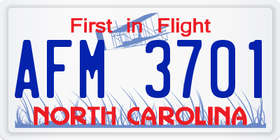 NC license plate AFM3701