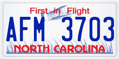 NC license plate AFM3703