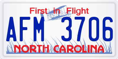 NC license plate AFM3706