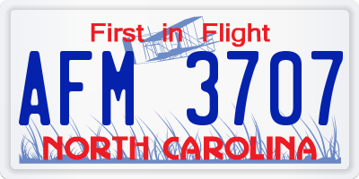 NC license plate AFM3707