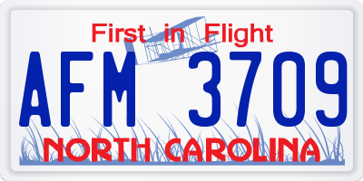 NC license plate AFM3709