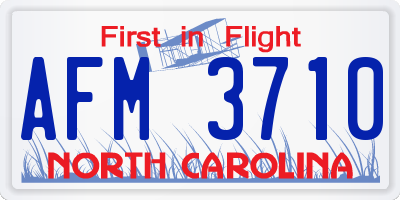 NC license plate AFM3710