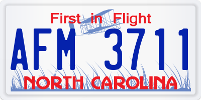 NC license plate AFM3711