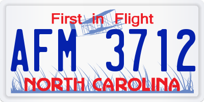 NC license plate AFM3712