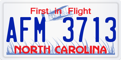 NC license plate AFM3713