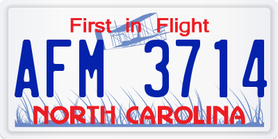 NC license plate AFM3714