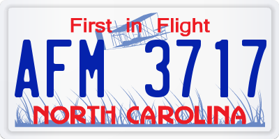 NC license plate AFM3717