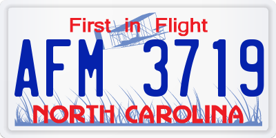 NC license plate AFM3719