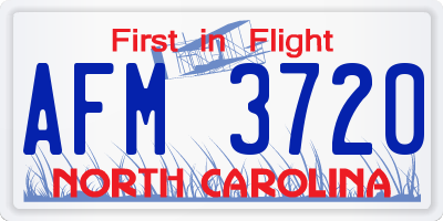 NC license plate AFM3720