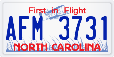 NC license plate AFM3731