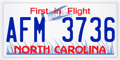 NC license plate AFM3736