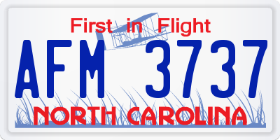 NC license plate AFM3737