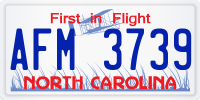 NC license plate AFM3739