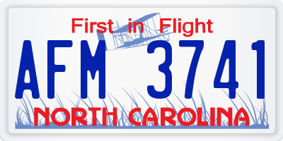 NC license plate AFM3741