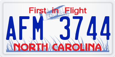 NC license plate AFM3744