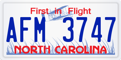NC license plate AFM3747