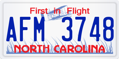 NC license plate AFM3748
