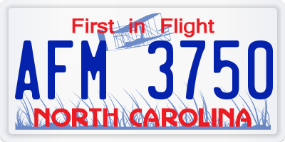 NC license plate AFM3750