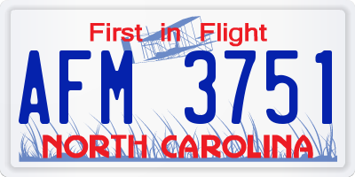 NC license plate AFM3751