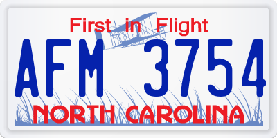 NC license plate AFM3754