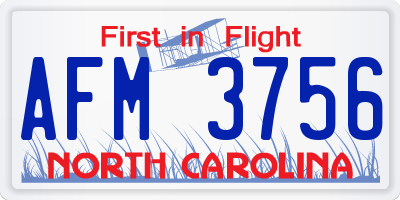 NC license plate AFM3756