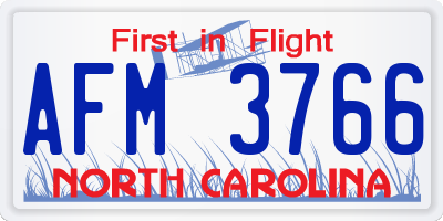 NC license plate AFM3766