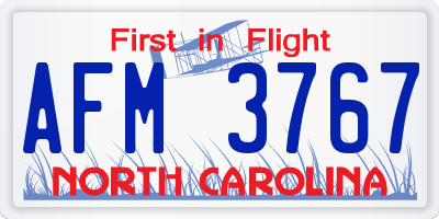NC license plate AFM3767
