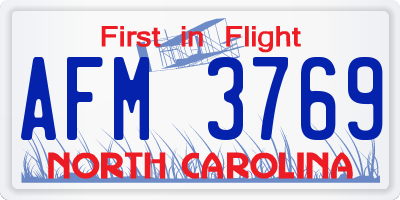 NC license plate AFM3769