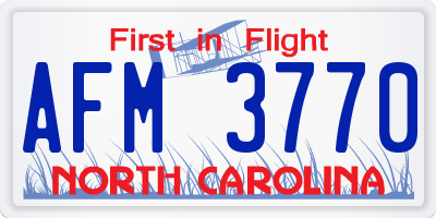 NC license plate AFM3770