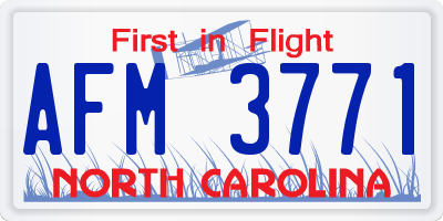 NC license plate AFM3771