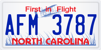 NC license plate AFM3787