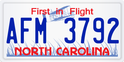 NC license plate AFM3792