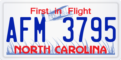 NC license plate AFM3795