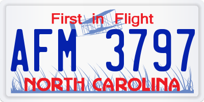 NC license plate AFM3797