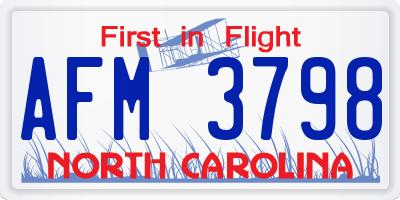 NC license plate AFM3798