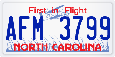 NC license plate AFM3799