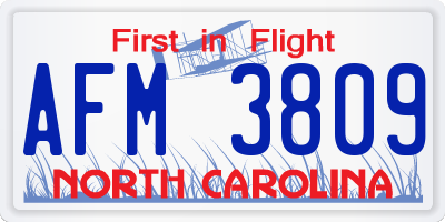 NC license plate AFM3809