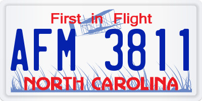 NC license plate AFM3811