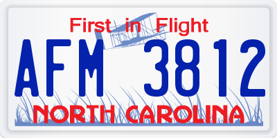 NC license plate AFM3812