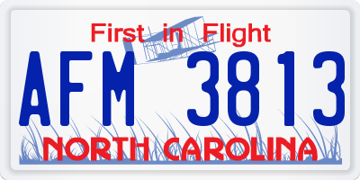 NC license plate AFM3813
