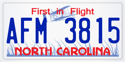 NC license plate AFM3815