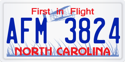 NC license plate AFM3824