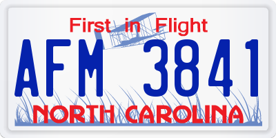 NC license plate AFM3841
