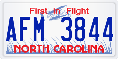 NC license plate AFM3844