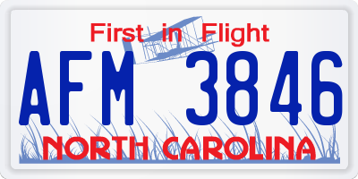 NC license plate AFM3846