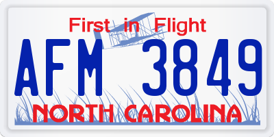 NC license plate AFM3849