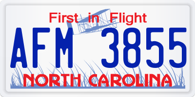 NC license plate AFM3855