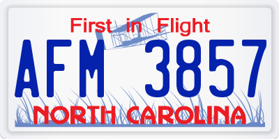 NC license plate AFM3857