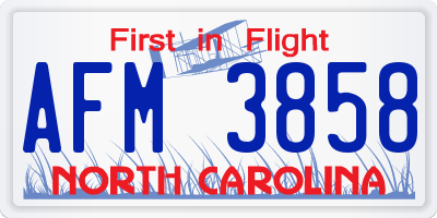 NC license plate AFM3858