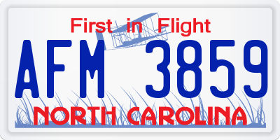 NC license plate AFM3859